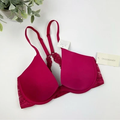 Sujetador Ongossamer Encaje Espalda Hermosamente Básico Rosa Caliente Talla 32C Foto 1 de 4