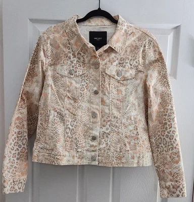 Chaqueta Sarah Nine West Jeans, Bellini Leopardo Exótico, Talla L, Nueva con Etiquetas Foto 1 de 4