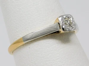 Sweet Edwardian 18k & Platinum Diamond Promise / Engagement Ring Sz 5.25 B6856 - Picture 1 of 8