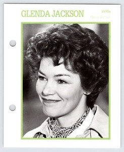 GLENDA JACKSON 5.75"X7" Movie Star Card Photo On Front / Info On Back M534