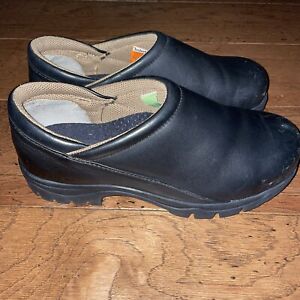 Timberland Pro Steel Toe Clogs Slip On Black Leather Women’s Shoe Slip Resistant