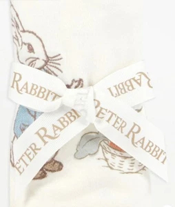 Peter Rabbit Wende Baumwolle cremefarben weiche Babydecke 75 x 75 cm - Bild 1 von 4