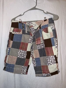 Quilted Patched Pattern Glo Jean Shorts Junior Ladies Size 5 - Picture 1 of 4