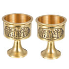  2 Pcs Copper God's Wine Cup Holy Water Buddha Worship Utensil