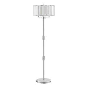 Stylish Elegant Chrome Finish Crystal Floor Lamp 60" for Bedroom, Dining Room