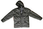 BILLABONG Man’s Coat Jacket Gray W/Hoodie Size L  Full Zippered & Button Closure