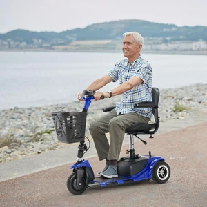 Big 3 Wheels Mobility Scooter Electric Powered Mobile Folding Wheelchair Device - Picture 1 of 21