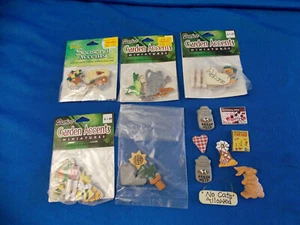 Lote de letreros de jardín vintage en miniatura para casa de muñecas decoraciones de primavera flores pájaros pájaros - Imagen 1 de 7