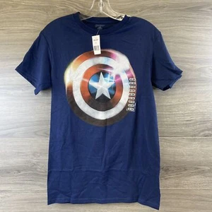 Marvel Avengers Adult Small Captain America Cotton T-shirt Short Sleeve NWT - Picture 1 of 7