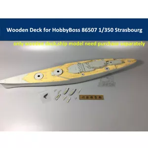 Holzdeck für HobbyBoss 86507 Maßstab 1:350 Französische Marine Straßburg Modellbausatz - Bild 1 von 7