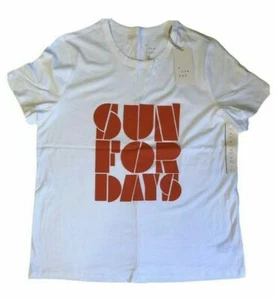 Camiseta para mujer A New Day adulto grande blanca roja camiseta sol por días modal muy suave - Imagen 1 de 9