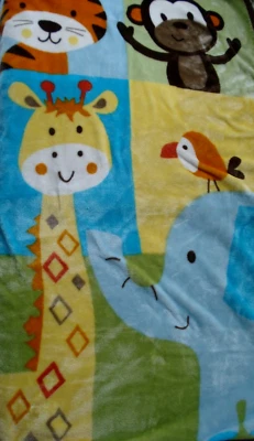Garanimals  Animal Fleece Blanket Monkey Giraffe Tiger Elephant Bird NEW - Image 1 of 4