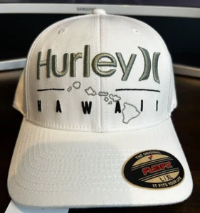 Hurley L/XL WhiteHawaii Outline Flex Hat MSRP $32 - Picture 1 of 4