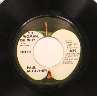 45 Paul McCartney - Oh Woman, Oh Why / Another Day On Apple - Image 1 of 2