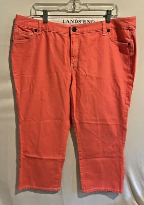 Pantalones Land's End Para Mujer Calce Original Moderno Cintura Bota Pierna Talla 16 Coral Naranja Foto 1 de 3