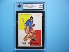 1960/61 TOPPS NHL HOCKEY CARD #39 JACK MCCARTAN ROOKIE RC KSA 6.5 EX/NM+ SHARP!!