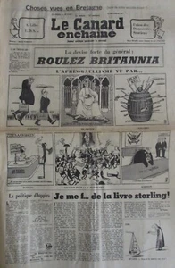 ANNIVERSARY NEWSPAPER LE CANARD ENCHAÎNÉ SATIRICAL NEWS OF NOVEMBER 22, 1967 - Picture 1 of 3