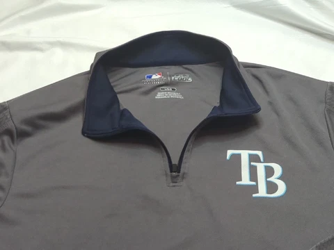 Tampa Bay Rays Pullover Men's Large Gray 1/4 Zip MLB Baseball Men Long Sleeve Cover