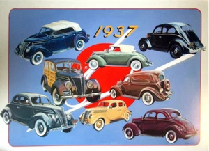 1937 Ford Hand Drawn Illustration Poster FoMoCo - Picture 1 of 1