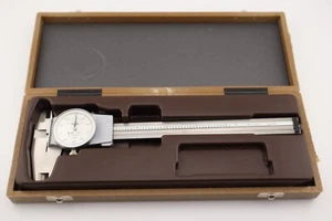 TESA 6" Stainless Dial Caliper .001" 005. 20001, Swiss Made w/ Case - Picture 1 of 3