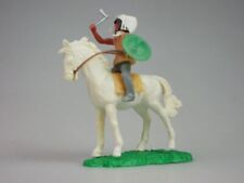 Elastolin Hausser Steckfiguren Indianer Reiter Pferd weiß stehend selten 120127