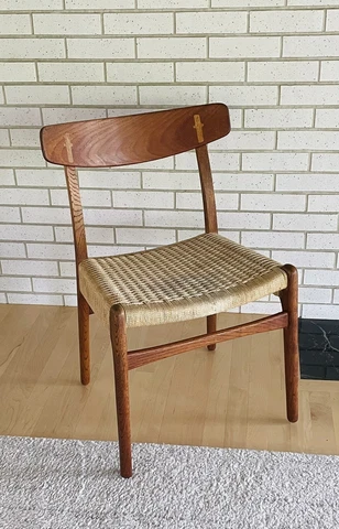 Hans Wegner for Carl Hansen and Son Mid Century Teak CH23 Dining Chair Vintage Cover