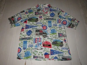 Chicago Cubs Aloha Reyn Spooner Baseball MLB Hawaiian Button Up Shirt Sz L Fan - Picture 1 of 7