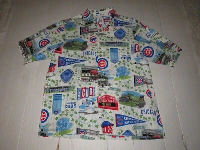 Chicago Cubs Aloha Reyn Spooner Baseball MLB Hawaiian Button Up Shirt Sz L Fan - Image 1 of 4