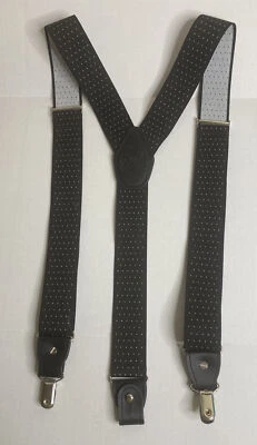 Tirantes Ajustables - Lunares Negros y Grises - Poliéster y Cuero Foto 1 de 4