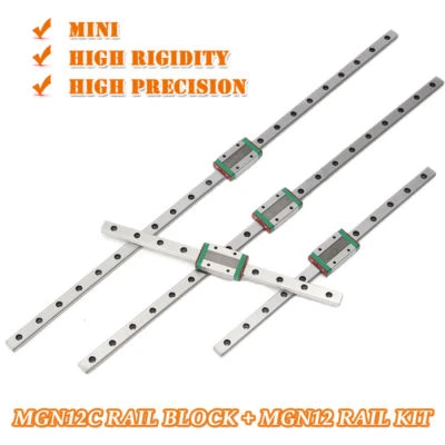 MGNR12R L100mm-1000mm Linear Slide Rail Guide + MGN12C Block Slider For CNC Kit - Image 1 of 4