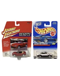 JOHNNY LIGHTNING Modern Muscle And Hot Wheels Mattel MX-5 Miata Lote de (2) NUEVO - Imagen 1 de 11