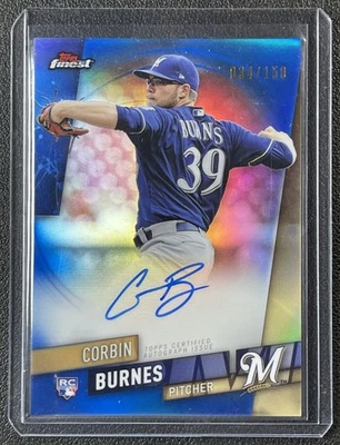 CORBIN BURNES 2019 TOPPS FINEST #FA-CB ROOKIE BLUE REFRACTOR AUTO RC 34/150 - Image 1 of 2