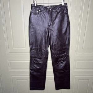 Tommy Hilfiger Pantalones de Cuero Vintage Marrón Oscuro Para Mujer Talla 4 Forrados (28x30.5) - Imagen 1 de 10