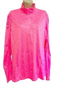 Danskin Now Top XL Rosa Semi Fitted Langarm 1/2 Zip Mock Neck - Bild 1 von 9