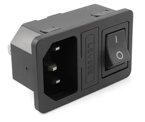 Kaltgeräte Buchse C14, 250V/10A, mit austauschbarem Schalter, inkl. Sicherung - Bild 1 von 6