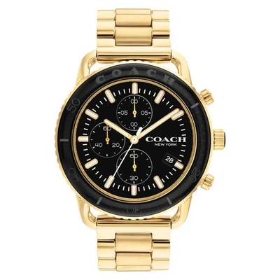 Coach Cruiser Reloj Hombre Cuarzo Cronógrafo Esfera Negra Dorado 14602596 Foto 1 de 4