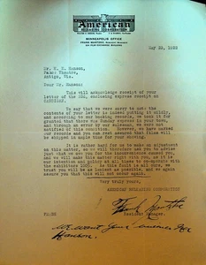 American Releasing Corporation Letterhead May 23 1922 Cardigan Silent Film - Picture 1 of 1