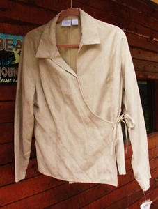 🧥 XL SONOMA BEIGE JACKET 💚TOP BRUSHED SUEDE TYPE MATERIAL $30 @KOHLS NWT💚 - Picture 1 of 5