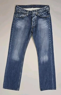 Pantalones de mezclilla Pepe para hombre London 34x33 ajuste cómodo pierna recta azul botón mosca  Foto 1 de 4