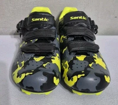 Santic Clipless Road Bike Shoes Size 43 US 9.5 Men's Camo Yellow-Please Read - Image 1 of 4