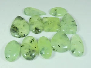 25-37MM Natural Green Prehnite Cabochon Loose Gemstone for 11Pcs Lot 434Cts. M39 - Picture 1 of 9