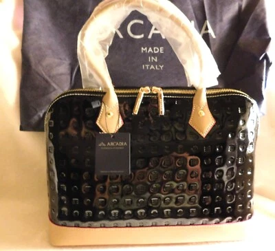 Arcadia Bugatti italiano charol negro y natural #3614 nuevo con etiquetas Foto 1 de 4