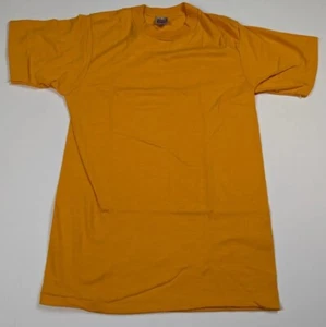 Vintage 80s TShirt Yellow Blank Single Stitch New Old Stock USA Mens M - Picture 1 of 7