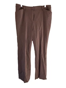 Doncaster Collections Womens Brown Flat Front Slash Pocket Formal Dress Pant 12P - Picture 1 of 9