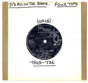 THE FOUR TOPS - IT'S ALL IN THE GAME / LOVE IS THE ANSWER.UK ORIG MOTOWN 7". VG+ - Picture 1 of 2