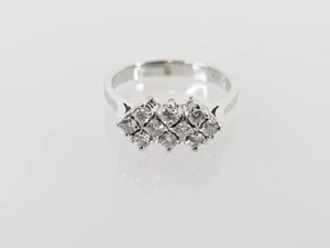14K White Gold APX 1/2 CTW Round Diamond Illusion Cluster Ring SZ 7 (AM1082059) - Picture 1 of 7
