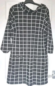 Excellent Condition BHS Black Check Jersey Dress Size 16 - Picture 1 of 1