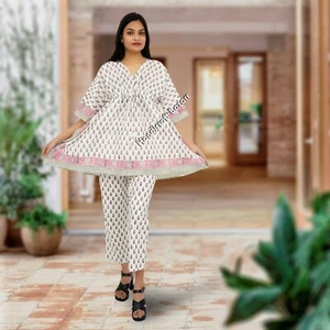 Gown Maxi Dress Cotton Kaftan For Women Ladies Maternity Causal Printed Night Su - Picture 1 of 4