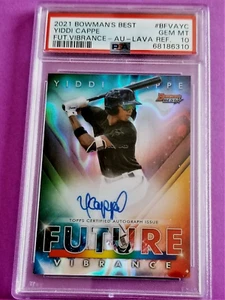 2021 Bowman's Best Fut Vibrance "Yiddi Cappe" Au. Lava Ref. /50 RC PSA Gem Mt 10 - Picture 1 of 2
