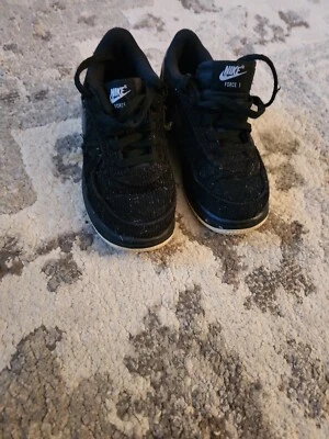 Zapatillas Nike Air Force 1 Pana Negras Talla 10 C Retro Inspiradas en Colección Foto 1 de 4